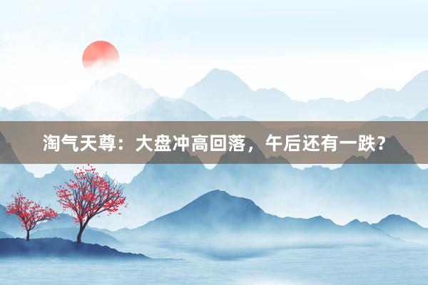 淘气天尊：大盘冲高回落，午后还有一跌？