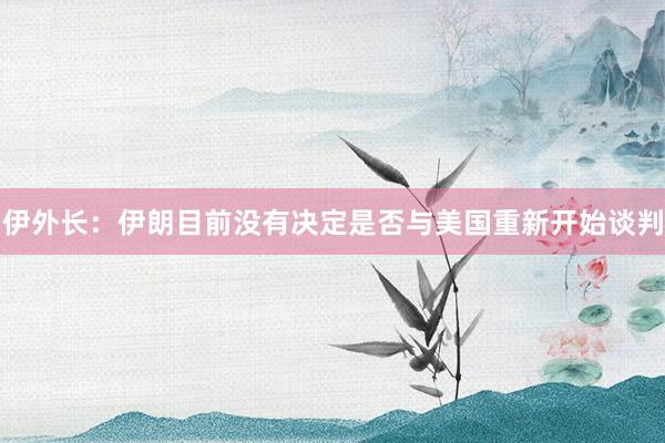伊外长：伊朗目前没有决定是否与美国重新开始谈判