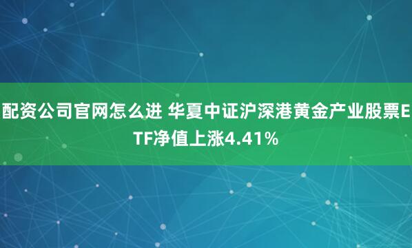 配资公司官网怎么进 华夏中证沪深港黄金产业股票ETF净值上涨4.41%