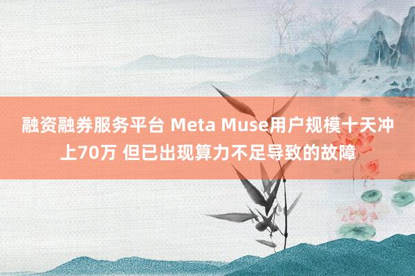 融资融券服务平台 Meta Muse用户规模十天冲上70万 但已出现算力不足导致的故障